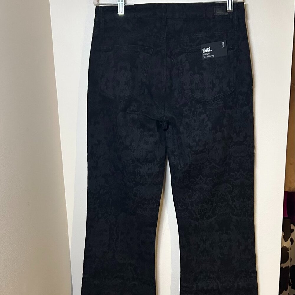 PAIGE Leenah Black Laser Floral Bootcut Jeans Women’s Size 31 - Picture 6 of 8